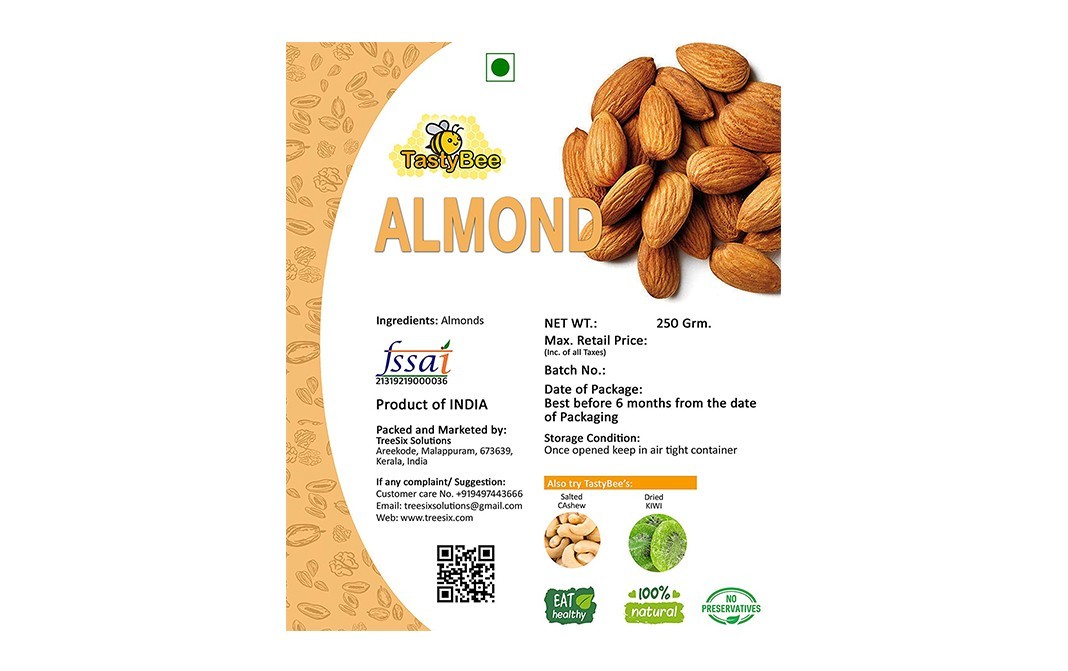 TastyBee Almonds    Box  250 grams